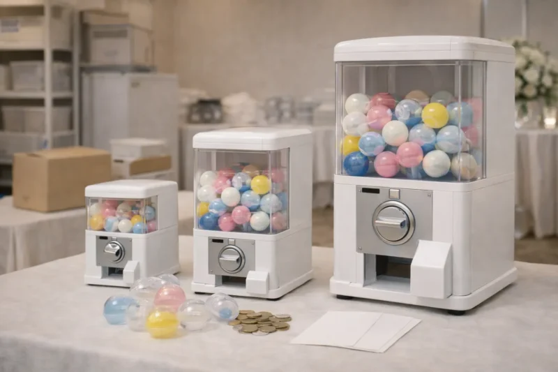 サイズの違うガチャガチャマシンのイメージ